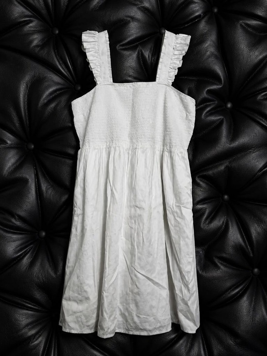 The Drop Dresses & Skirts - Classic White Ruffled Strap Midi Dress